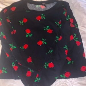 Forever 21 Rose Longlseeve Crop Top